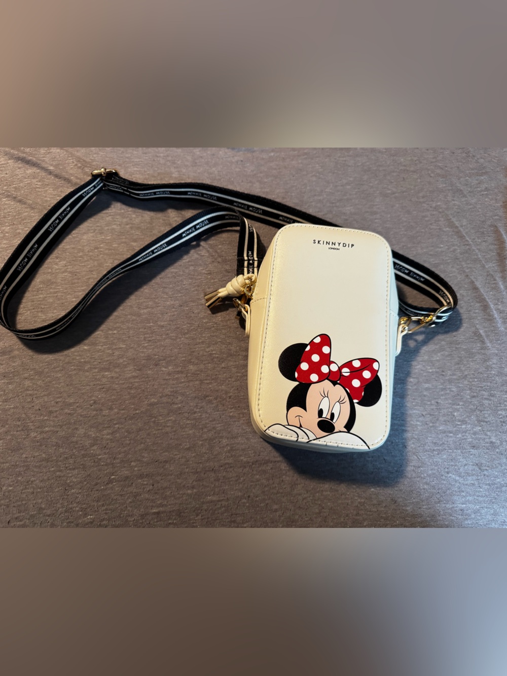 Skinny dip Minnie Mouse Cream Crossbody Phone Bag
